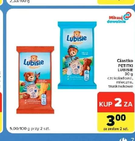 Ciastko Petitki Lubisie czekoladowe +2 warianty