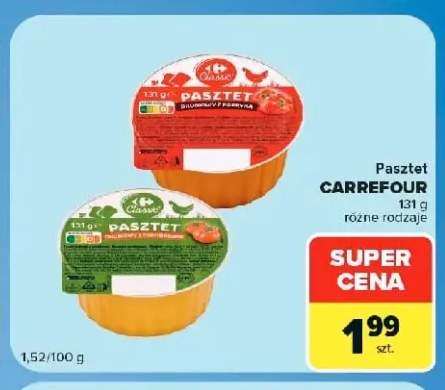 Pasztet Carrefour drobiowy z papryką +1 wariant