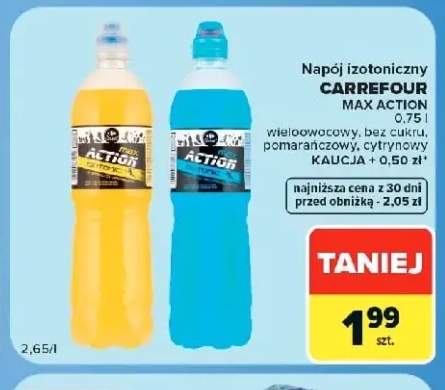 Napój izotoniczny Carrefour Max Action wieloowocowy +3 warianty