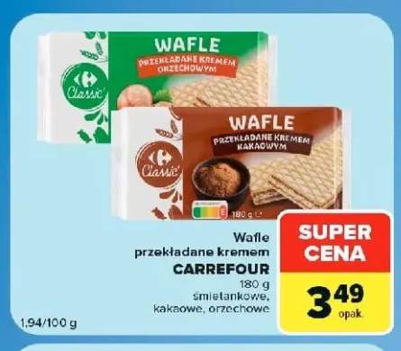 Wafle przekładane kremem Carrefour śmietankowe +2 warianty