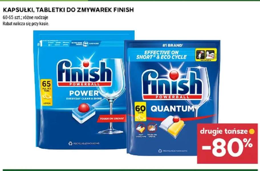 Kapsułki, tabletki do zmywarek Finish