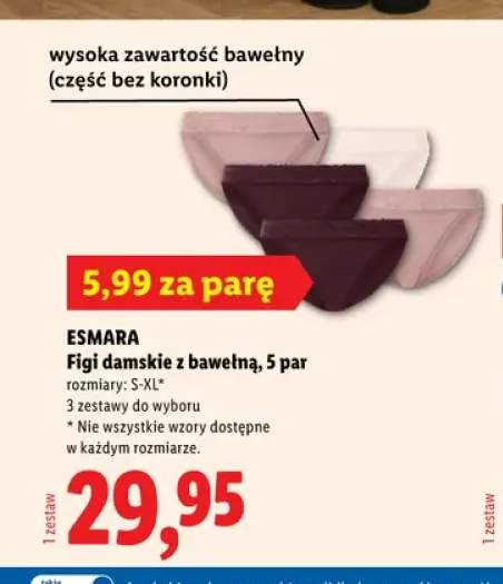 Figi damskie z bawełną 5-pak Esmara