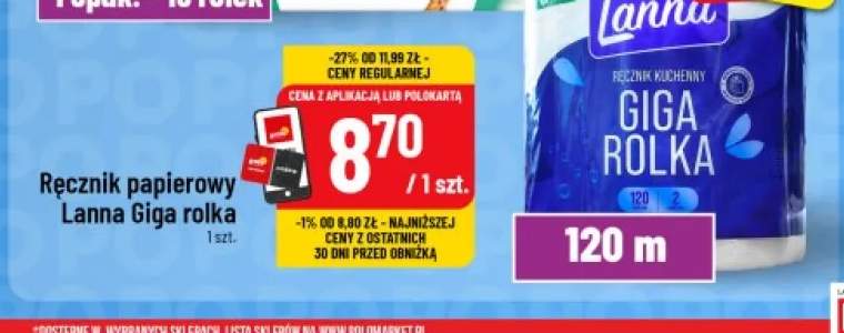 Ręcznik papierowy Lanna Giga rolka 120 m