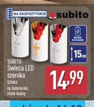 Świeca LED szeroka Subito