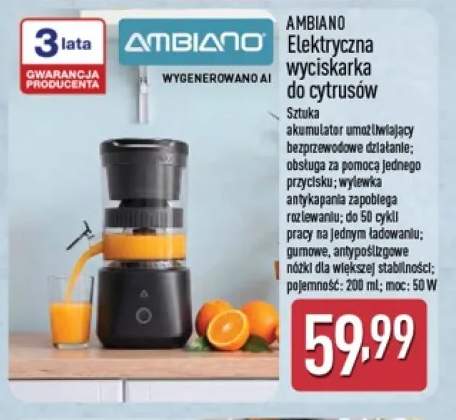 Elektryczna wyciskarka do cytrusów Ambiano