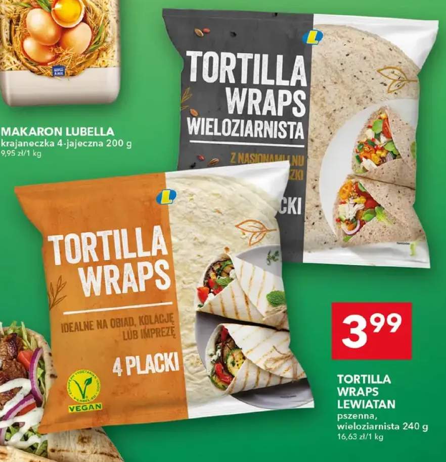 Tortilla wraps pszenna Lewiatan +1 wariant