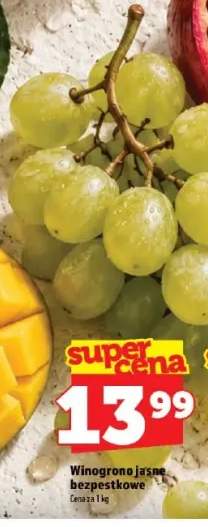 Winogrona jasne bezpestkowe