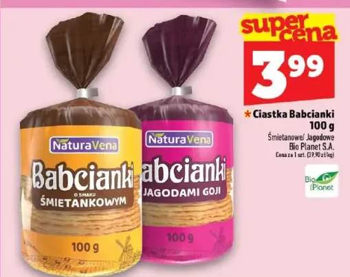 Ciastka Babcianki jagodowe NaturaVena +1 wariant