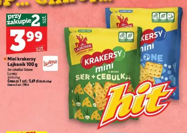 Mini krakersy solone Lajkonik +1 wariant