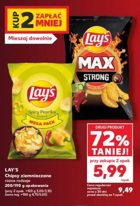 Chipsy ziemniaczane Spicy Paprika Lay's +1 wariant