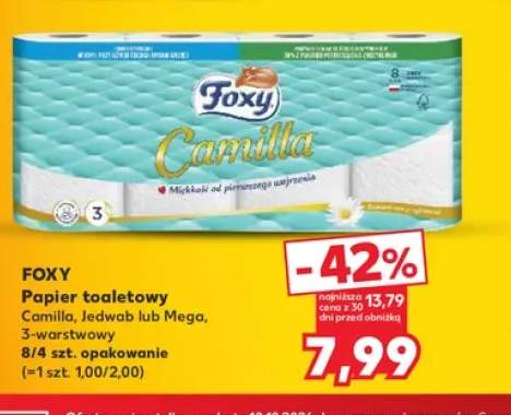 Papier toaletowy Camilla 3-warstwowy Foxy +2 warianty