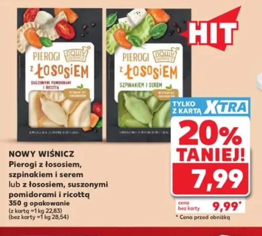 Pierogi z łososiem, szpinakiem i serem Nowy Wiśnicz +1 wariant