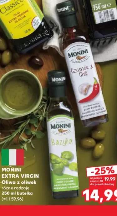 Oliwa z oliwek extra virgin czosnek i chili Monini +1 wariant