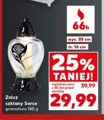 Znicz szklany Serce