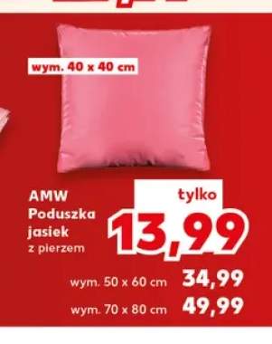Poduszka jasiek z pierzem AMW 40x40 cm +2 warianty