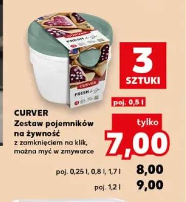 Zestaw pojemników na żywność poj. 0,5 l 3-pak Curver +2 warianty