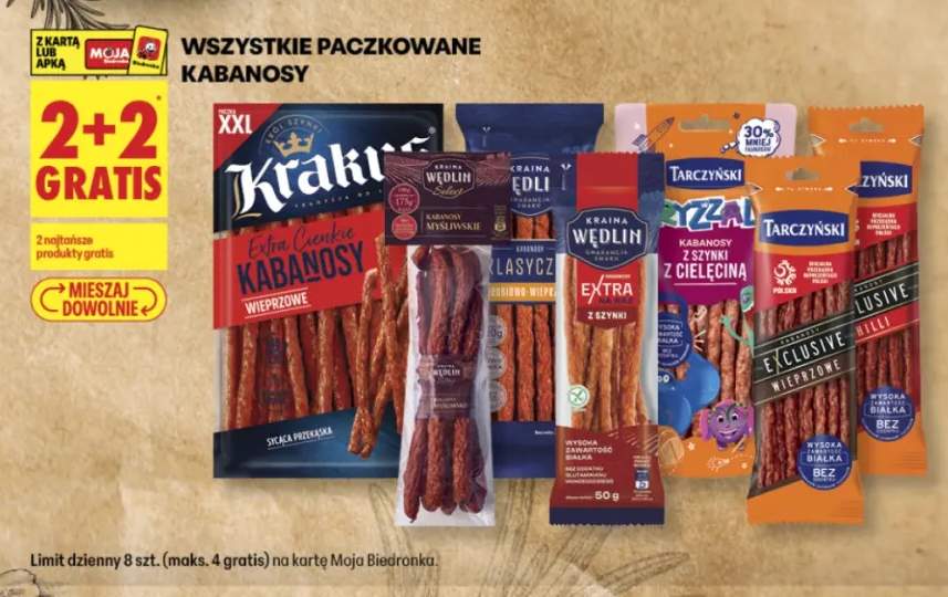 Paczkowane kabanosy +7 wariantów
