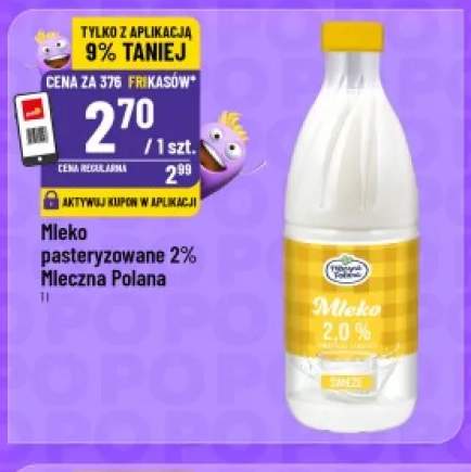 Mleko pasteryzowane Mleczna Polana 2%