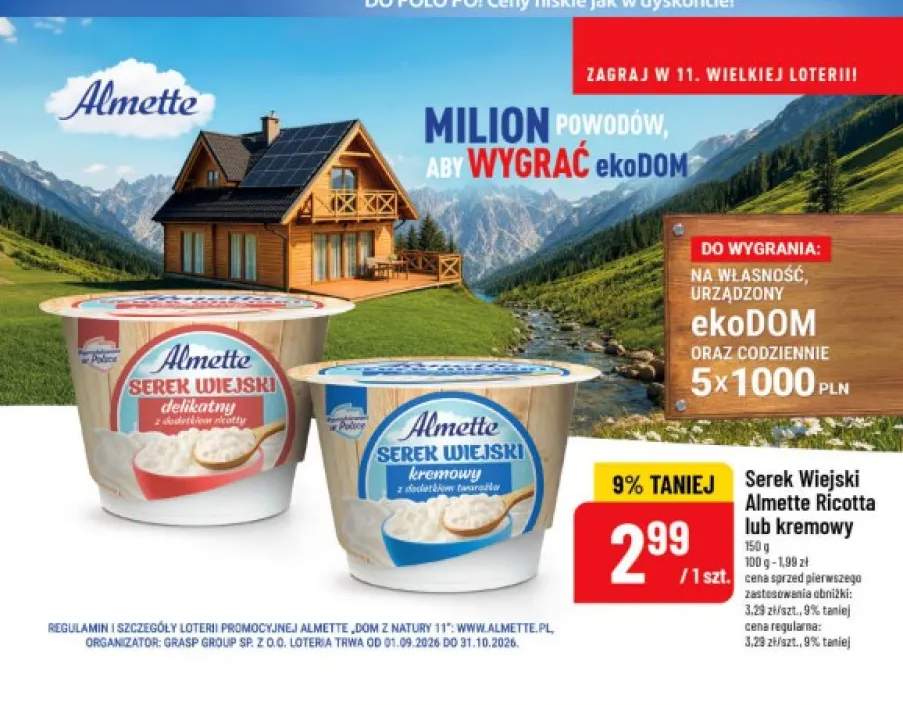 Serek wiejski Almette Ricotta +1 wariant