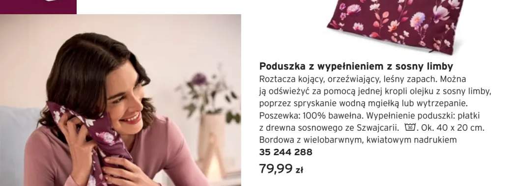 Poduszka z wypełnieniem z sosny limby