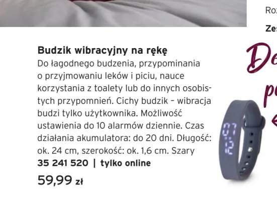 Budzik wibracyjny na rękę