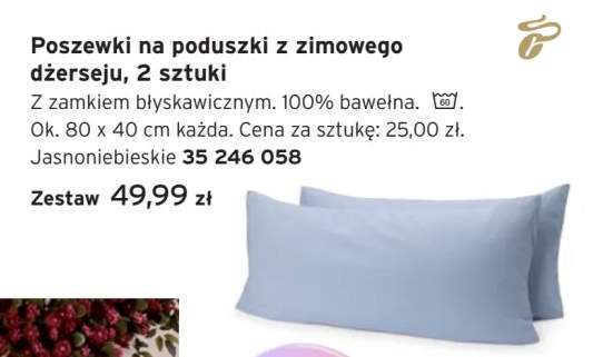 Poszewki na poduszki z zimowego dżerseju 2-pak 80x40 cm Tchibo