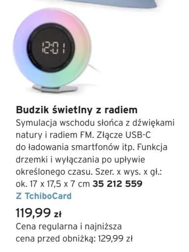 Budzik świetlny z radiem Tchibo