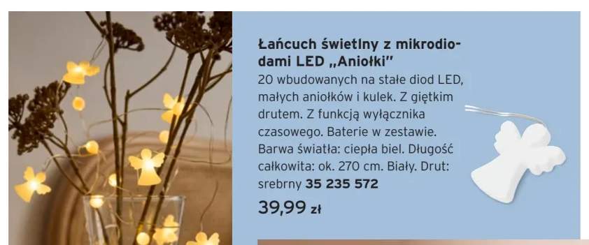 Łańcuch świetlny z mikrodiodami LED Aniołki Tchibo