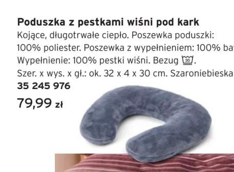 Poduszka z pestkami wiśni pod kark
