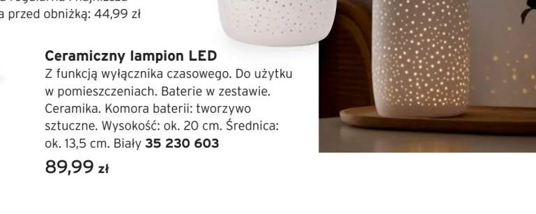 Ceramiczny lampion LED