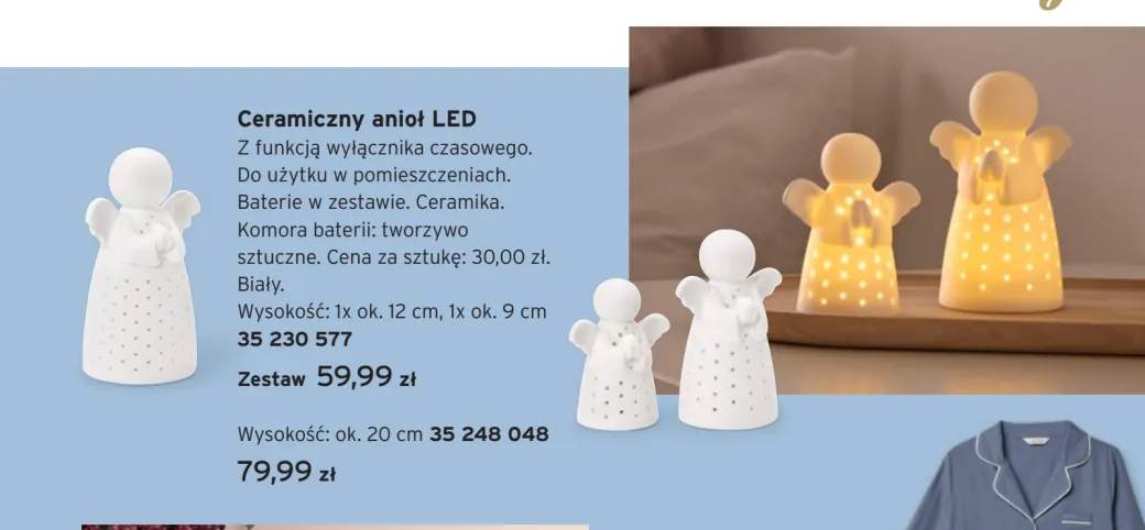 Ceramiczny anioł LED zestaw +1 wariant