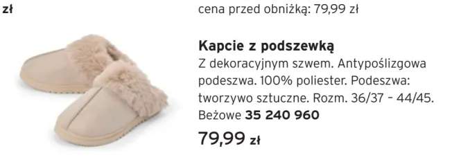 Kapcie z podszewką