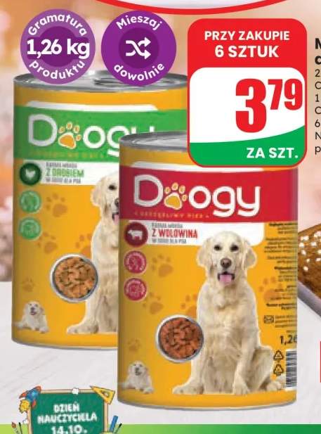 Mokra karma dla psa Doogy z wołowiną +1 wariant