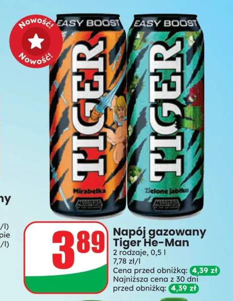 Napój gazowany Tiger He-Man Zielone jabłko +1 wariant
