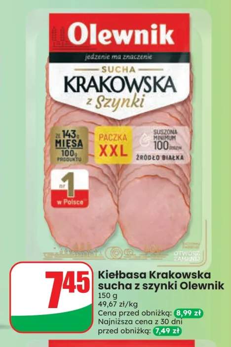 Kiełbasa krakowska sucha z szynki Olewnik