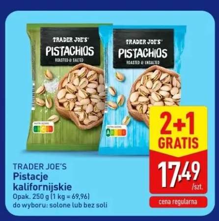 Pistacje kalifornijskie bez soli Trader Joe's +1 wariant