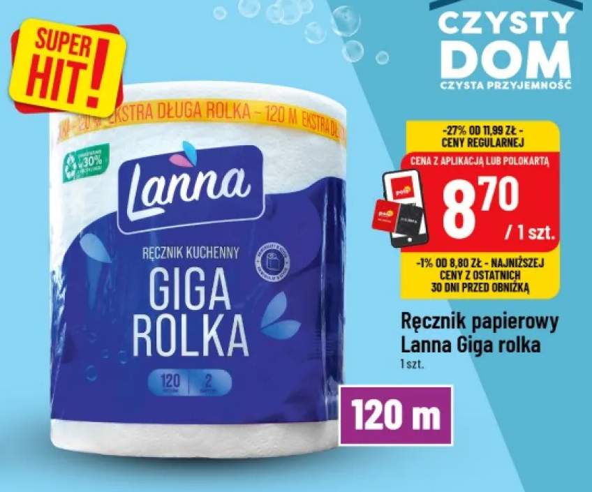 Ręcznik papierowy Lanna Giga rolka 120 m