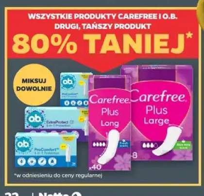 Produkty Carefree i o.b. +4 warianty
