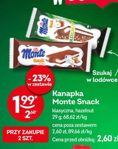 Kanapka Monte Snack hazelnut +1 wariant