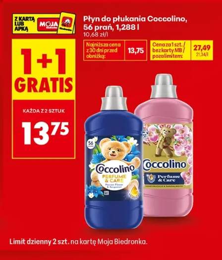 Płyn do płukania Coccolino Passion Flower & Bergamot 56 prań +1 wariant