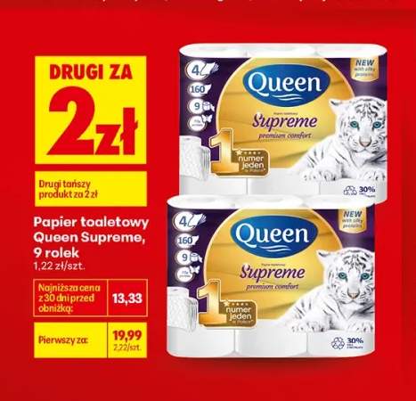 Papier toaletowy Queen Supreme 9-pak