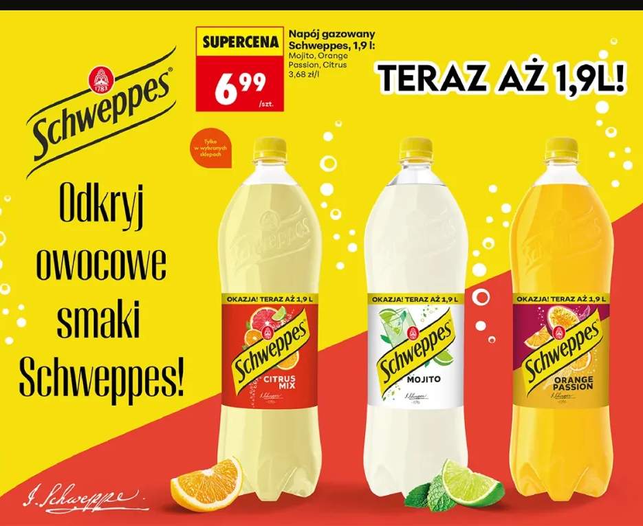 Napój gazowany Schweppes Mojito +2 warianty