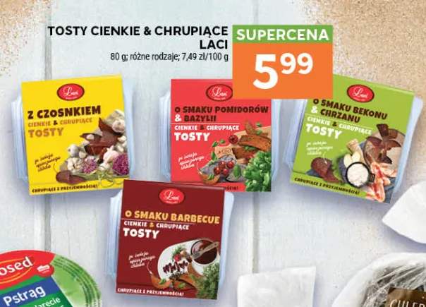 Tosty cienkie & chrupiące z czosnkiem Laci +3 warianty