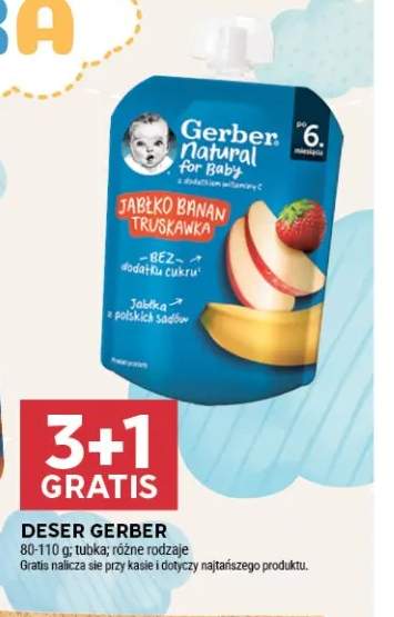 Deser Gerber Natural for Baby Jabłko Banan Truskawka