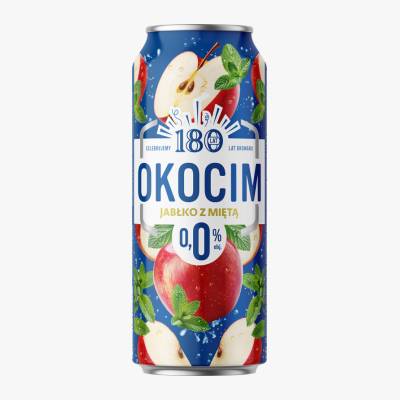 Piwo Okocim jabłko z miętą 0,5l 0% puszka