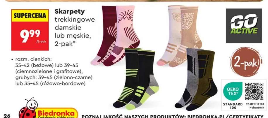 Skarpety trekkingowe damskie 2-pak Go Active +1 wariant