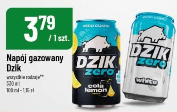 Napój gazowany Dzik Zero white +1 wariant