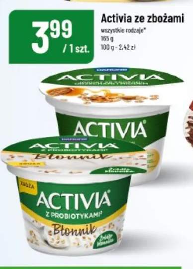 Jogurt Activia ze zbożami z orzechami i miodem +1 wariant