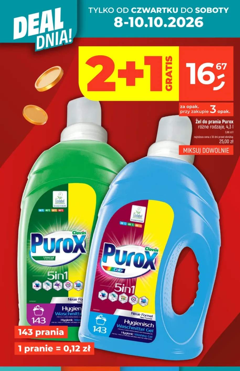 Żel do prania Purox Universal +1 wariant