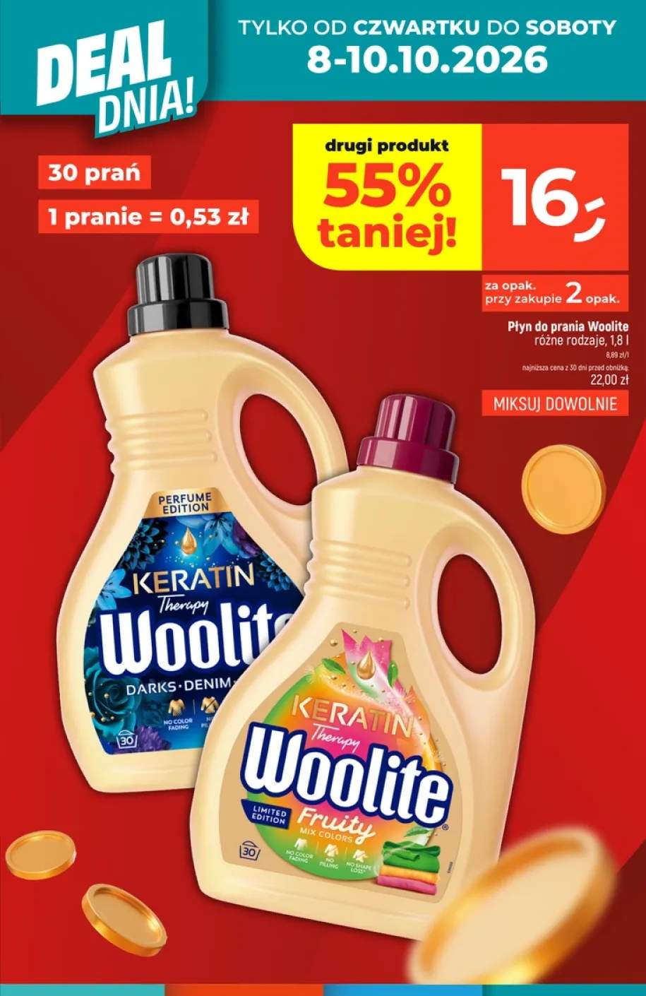 Płyn do prania Woolite Keratin Therapy Darks Denim +1 wariant